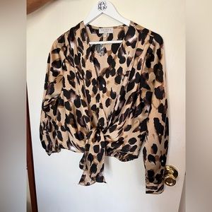Leopard long sleeve blouse